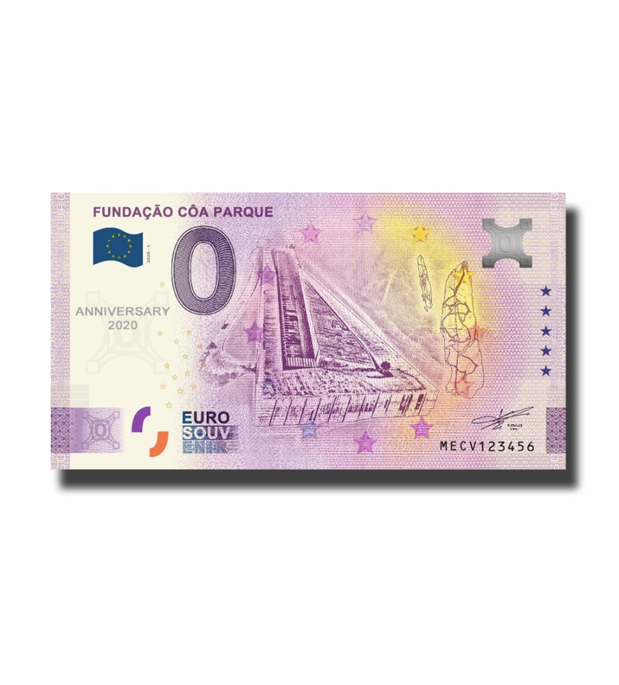 Anniversary 0 Euro Souvenir Banknote Fundacao Coa Parque Portugal MECV 2020-1