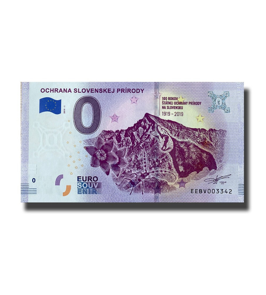 0 Euro Souvenir Banknote Ochrana Slovenskej Prirody EEBV 2019-1