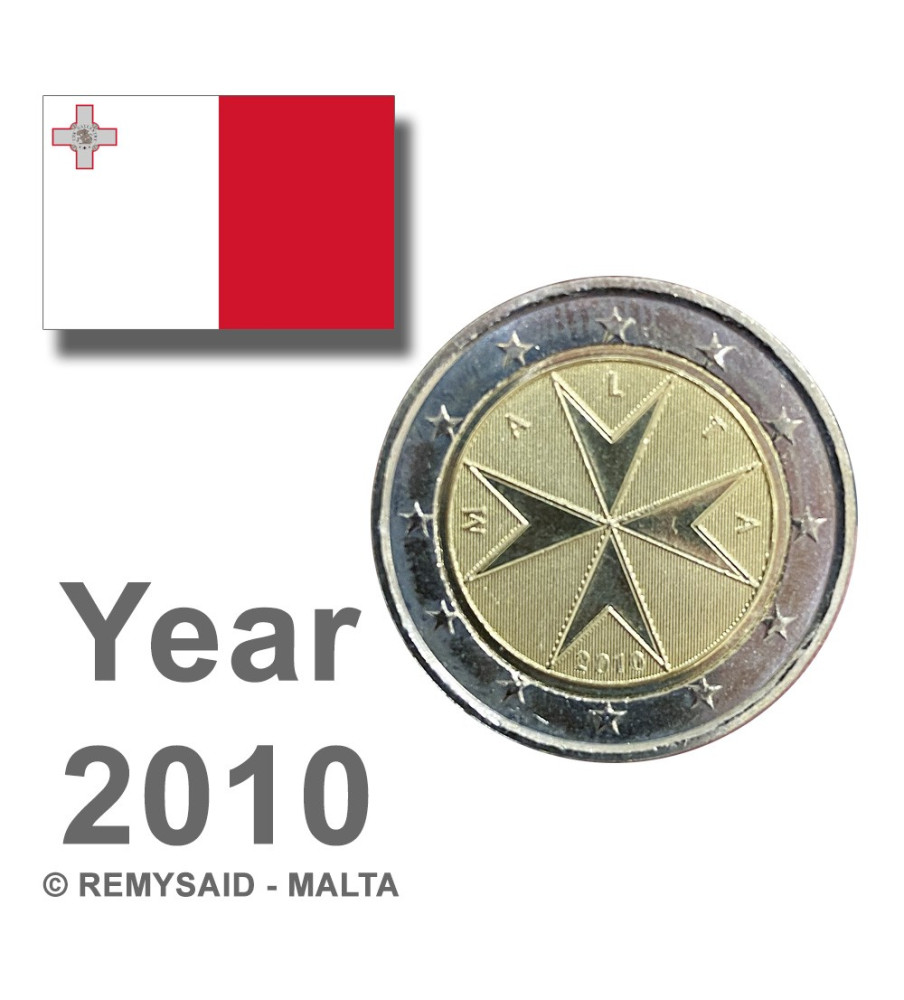 2010 Malta €2 Uncirculated Coin Maltese 8 Pointed Cross Uncirculated