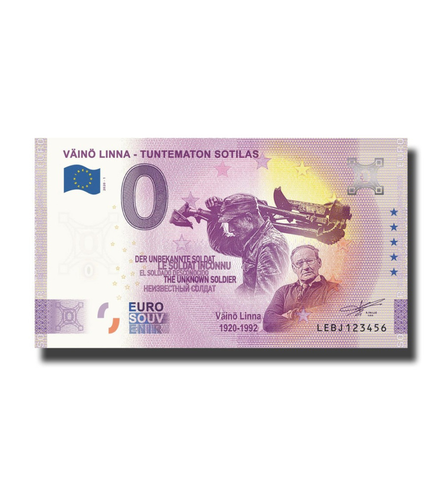 0 EURO SOUVENIR BANKNOTE VAINA LINNA FINLAND LEBJ 2020-1