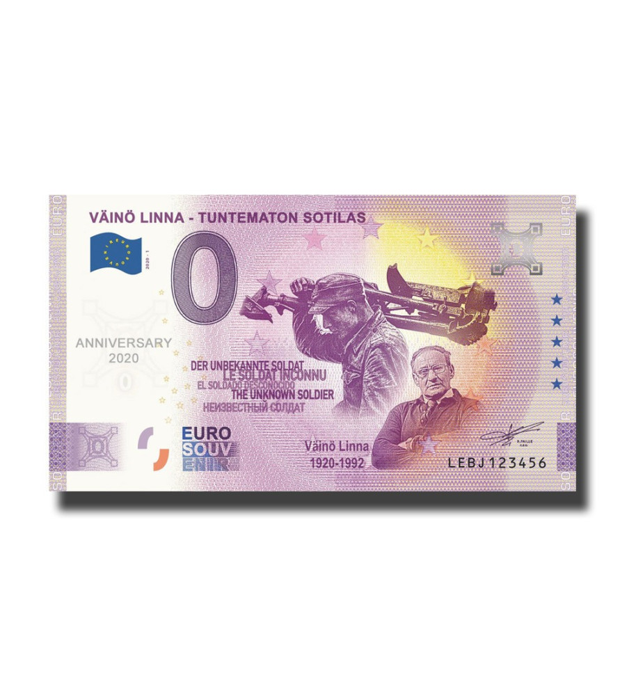 ANNIVERSARY 0 EURO SOUVENIR BANKNOTE VAINA LINNA FINLAND LEBJ 2020-1