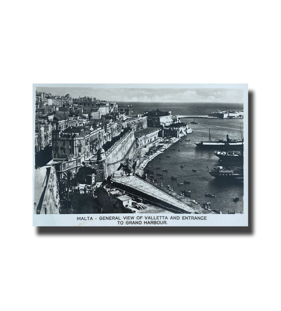 Malta Postcard - General View of Valletta & Entrance To Grand Harbour New Unused