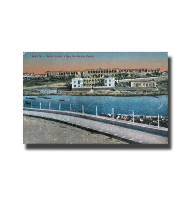 Malta Postcard - St. Julians's Bay Pembroke Camp, Used