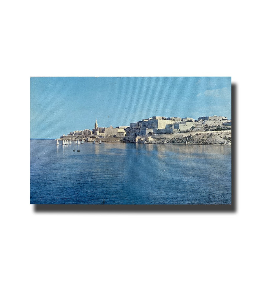 Malta Postcard - Sliema Creek, Used With Stamp, Cathedral Library, Sliema