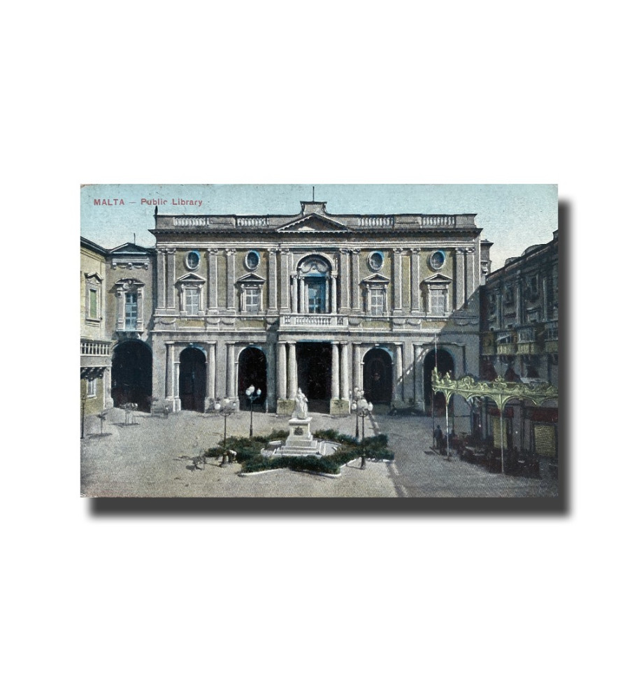 Malta Postcard - Public Library, Used