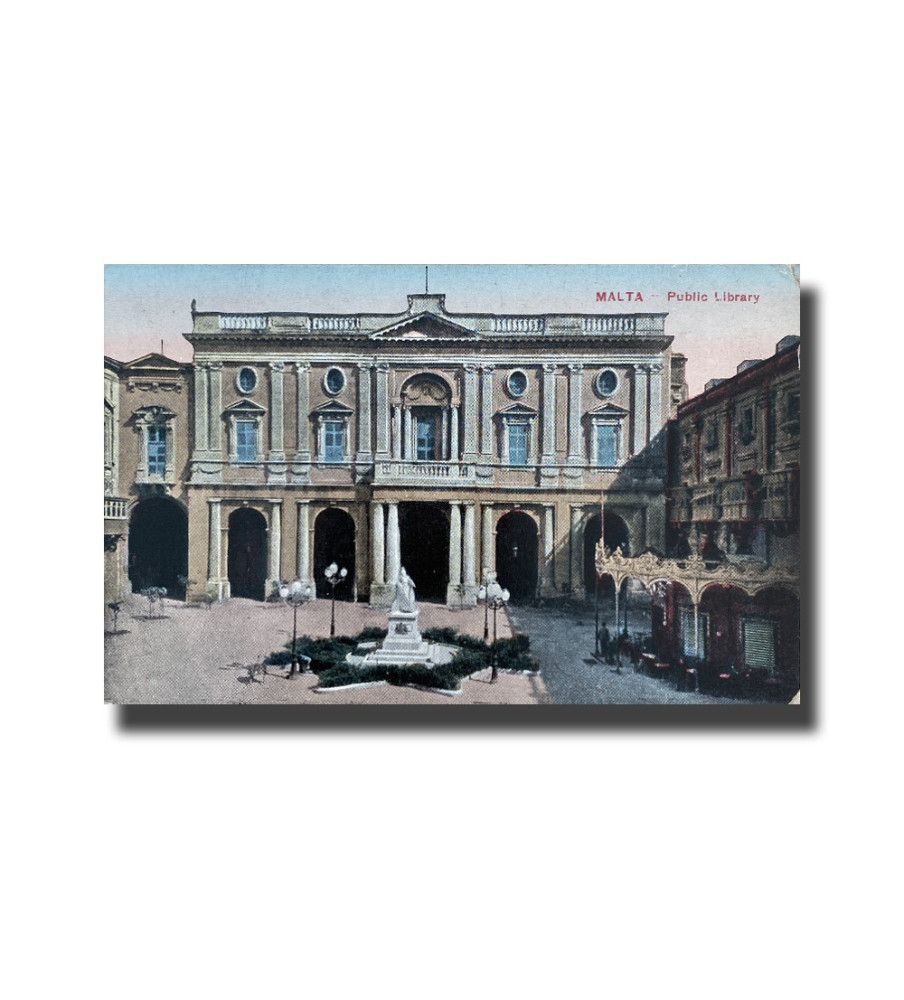 Malta Postcard - Public Library, New Unused