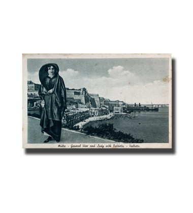 Malta Postcard - General View and Lady With Faldetta, New Unused, Made in Italy