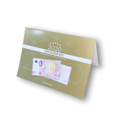 Anniversary 0 Euro Souvenir Banknote Specimen 2020 Gold Foil