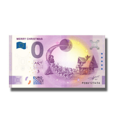 0 Euro Souvenir Banknote Merry Christmas Netherlands PEBD 2020-1