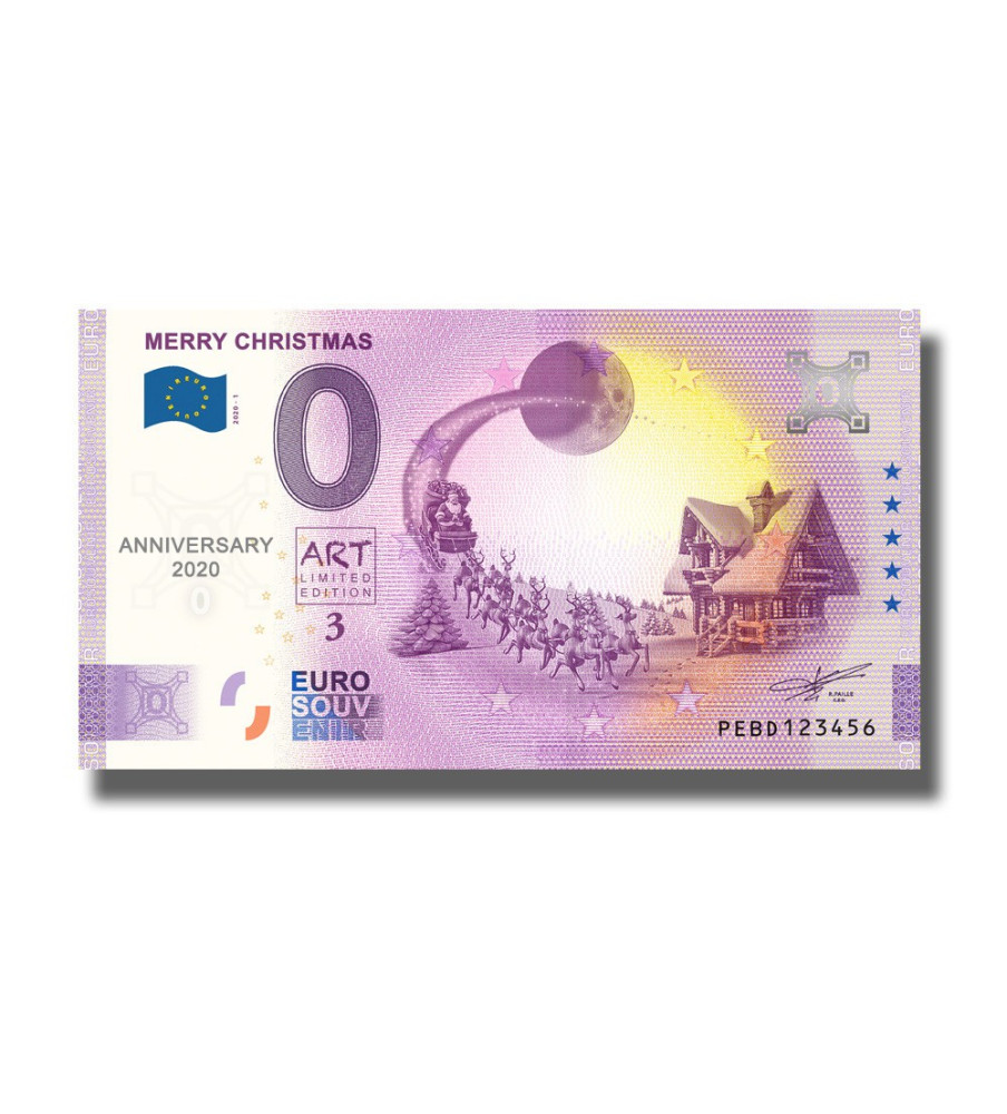 Anniversary 0 Euro Souvenir Banknote Merry Christmas Netherlands PEBD 2020-1