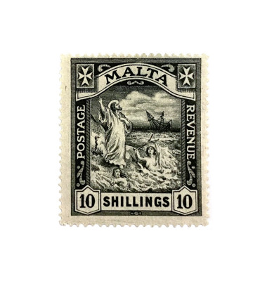 1922 Malta Stamp 10 Shillings St Pauls Shipwreck 19.01.22 Unused Mint