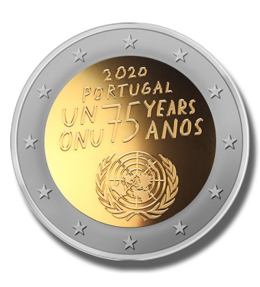 2020 PORTUGAL 75TH ANNIVERSARY UNITED NATION 2 EURO COIN