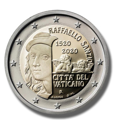 2020 VATICAN 500 YEARS ANNIVERSARY RAFFAELLO SANZIO 2 EURO COIN