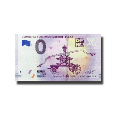 0 Euro Souvenir Banknote Deutsches Feuerwehrmuseum Germany XEEU 2019-1