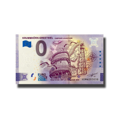 0 EURO SOUVENIR BANKNOTE KRUMMHORN GREETSIEL GERMANY XEMQ 2020-1