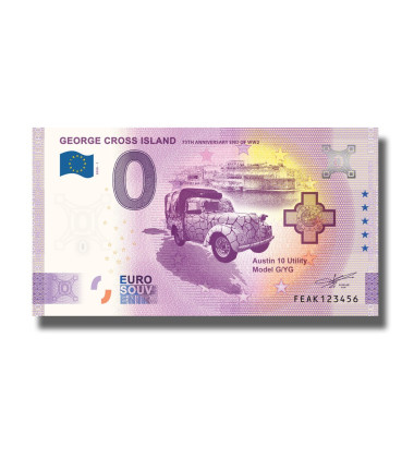 0 EURO SOUVENIR BANKNOTE GEORGE CROSS ISLAND MALTA FEAK 2020-1