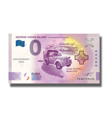 Anniversary 0 Euro Souvenir Banknote George Cross Island MALTA FEAK 2020-1