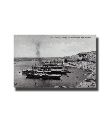 Malta Postcard - Grand Harbour Showing Fort Lascards, New Unused, Made In Saxony