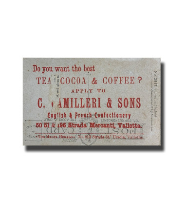 Malta Postcard - Camilleri & Sons Confectionery, Printed in England