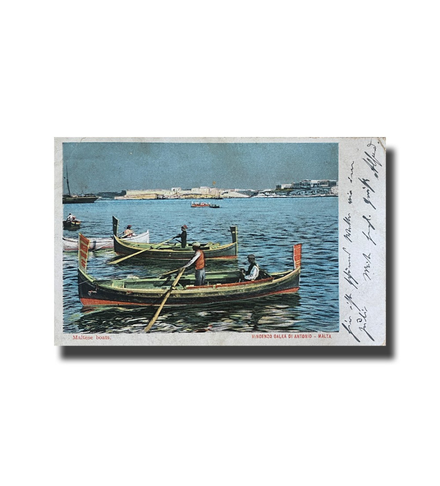 Malta Postcard - Maltese Boats, Used With Cancellation