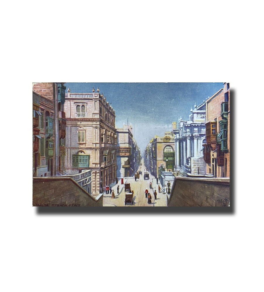 Malta Postcard - Strada Santa Lucia, Made in England, New Unused