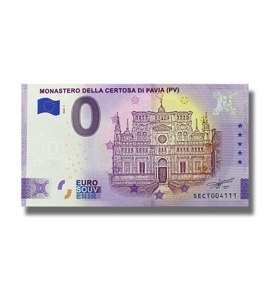 0 Euro Souvenir Banknote Monastero Della Certosa Di Pavia Italy SECT 2020-1