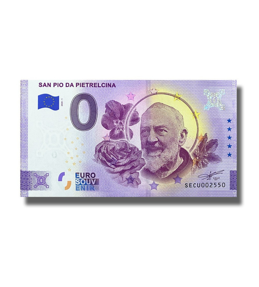 0 Euro Souvenir Banknote Padre Pio Italy SECU 2020-1