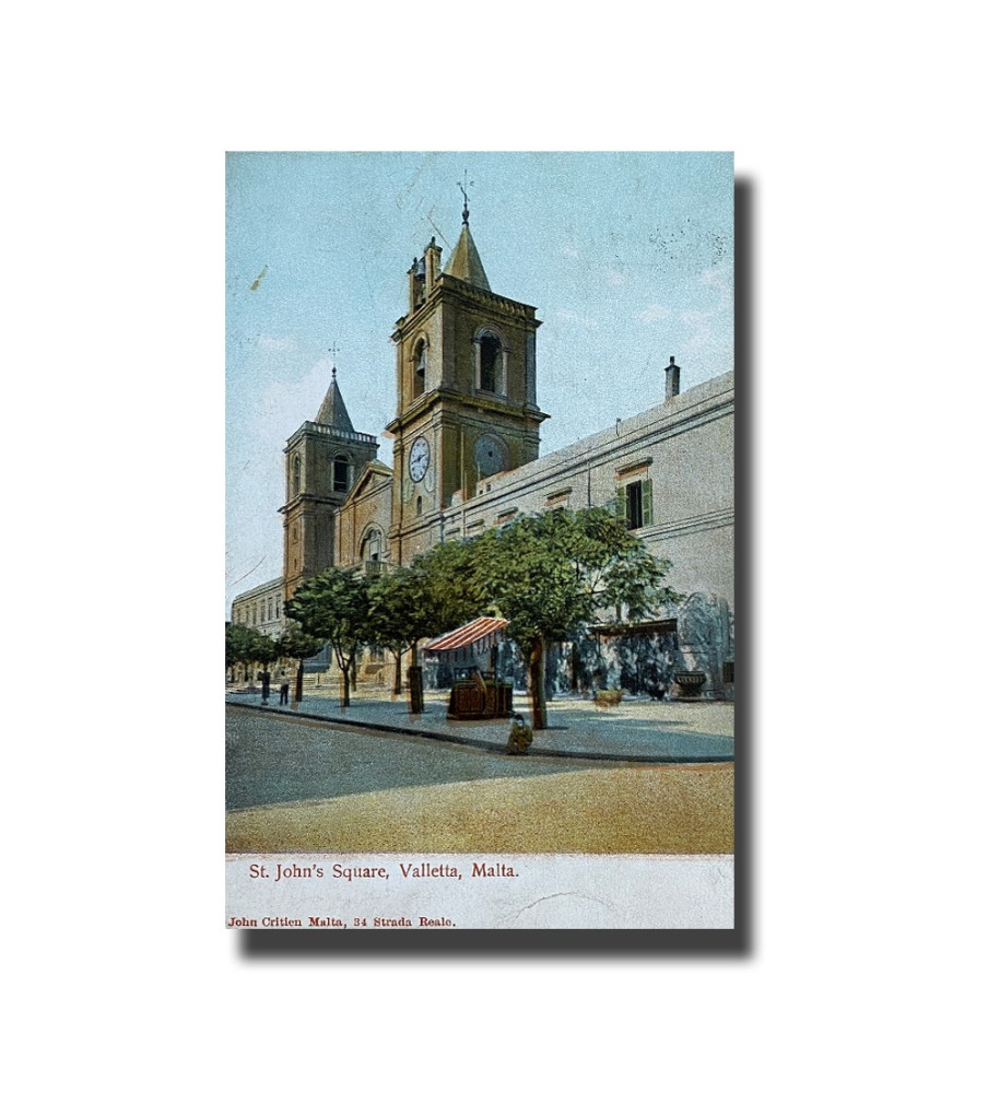 Malta Postcard - St. John's Square, UPU, Used With Stamp and Cancellation