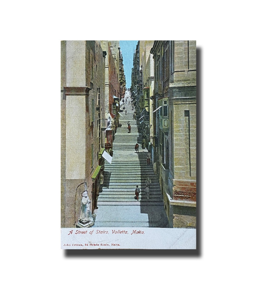 Malta Postcard - A Street of Stairs, New Unused