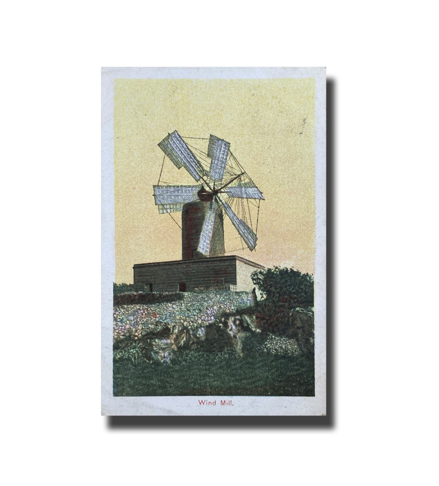 Malta Postcard - Wind Mill, UPU, Used With Stamp and Cancellation