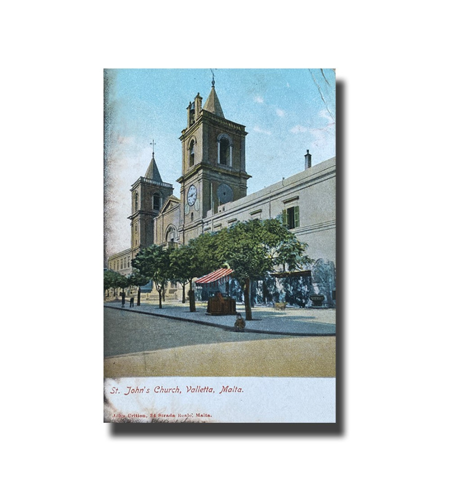 Malta Postcard - St. John's Church, Used With Stamp and Cancellation