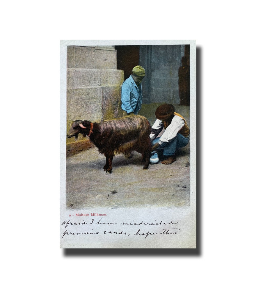 Malta Postcard - Milkman, Used With Stamp and Cancellation