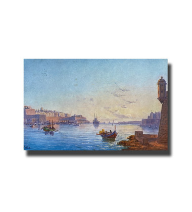 Malta Postcard - The Grand Harbour, Used With Stamp and Cancellation