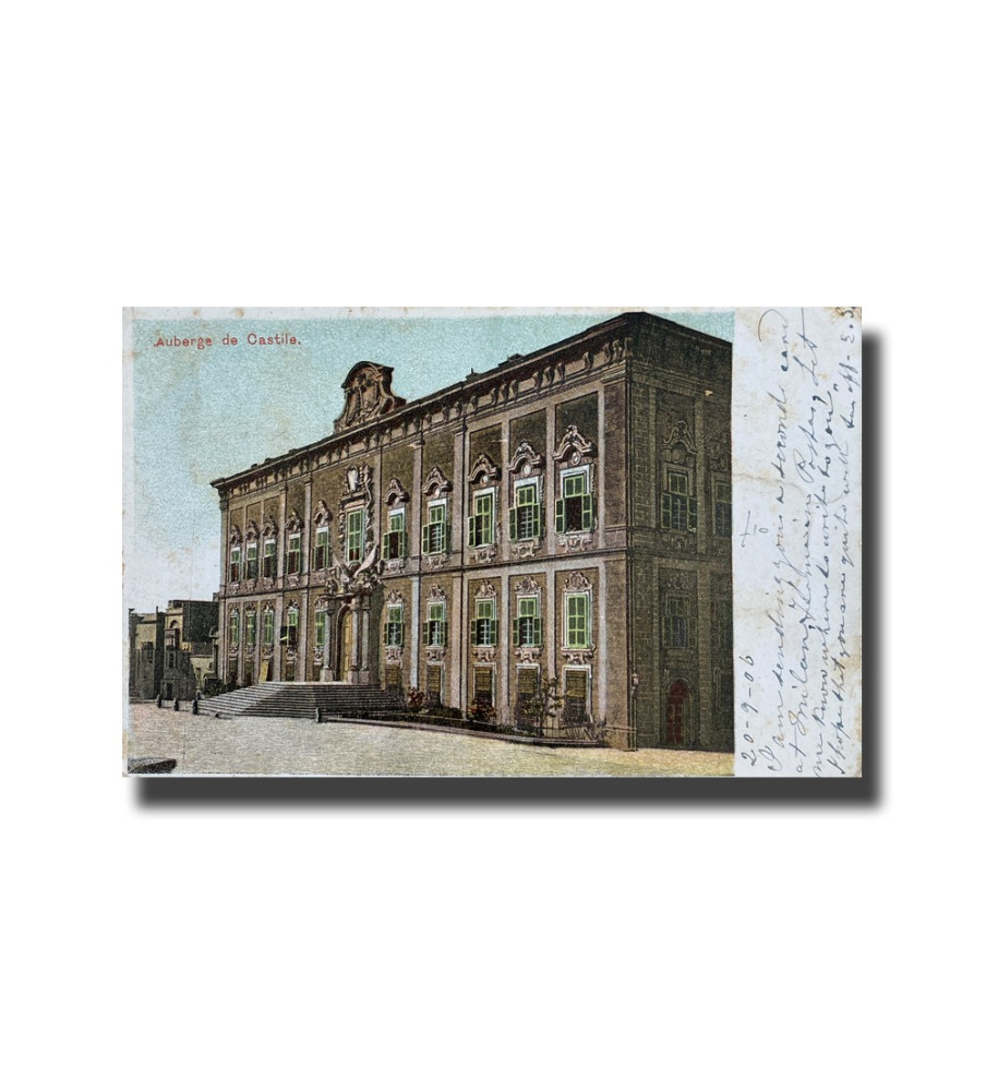 Malta Postcard - Auberge De Castile, Used With Stamp and Cancellation