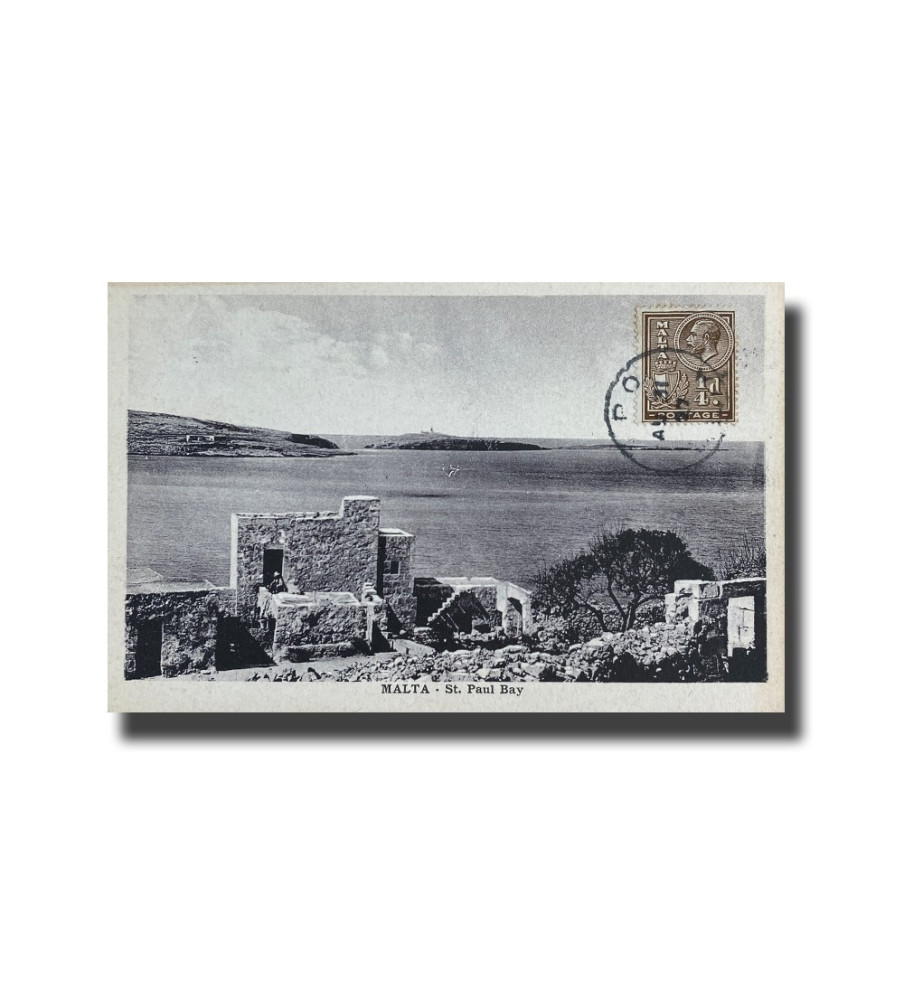 Malta Postcard - St. Pauyl's Bay With Stamp and Cancellation