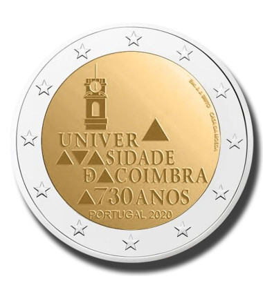 2020 Portugal 730 Years Coimbra University 2 Euro Coin