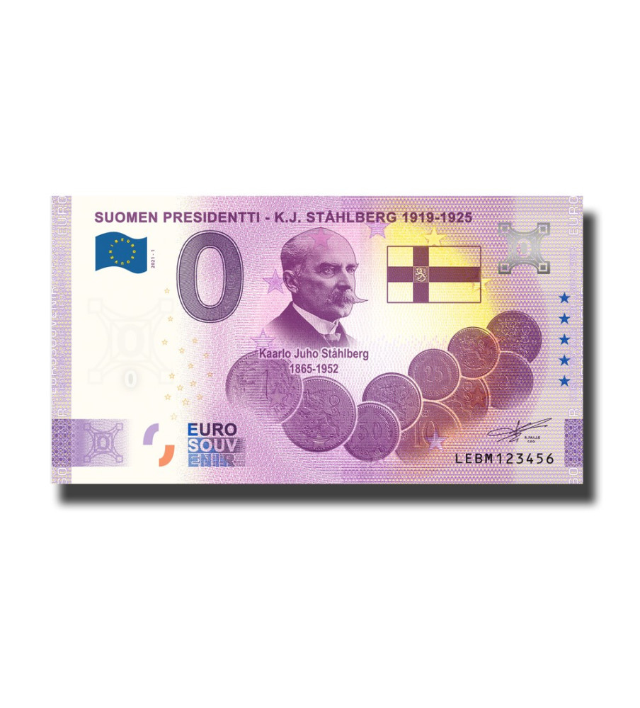 0 Euro Souvenir Banknote Suomen Presidentti K.J Stahlberg Finland LEBM 2021-1