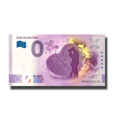 0 Euro Souvenir Banknote San Valentino SEDA 2021-1