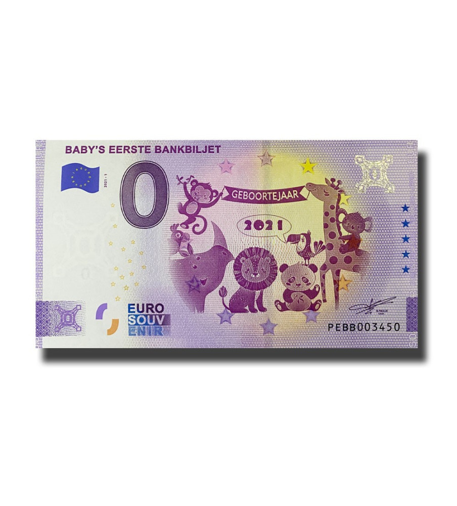 0 Euro Souvenir Banknote Baby's Eerste Banknbiljet Netherlands PEBB 2021-1