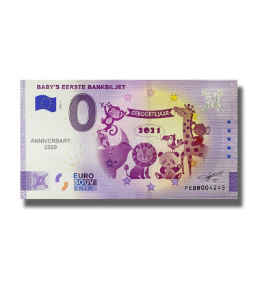 Anniversary 0 Euro Souvenir Banknote Baby's Eerste Banknbiljet Netherlands PEBB 2021-1