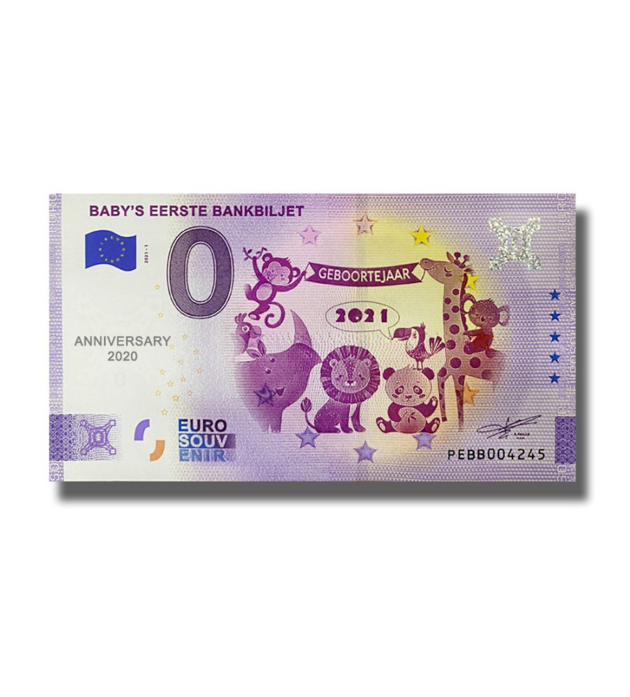 Anniversary 0 Euro Souvenir Banknote Baby's Eerste Banknbiljet Netherlands PEBB 2021-1