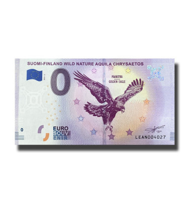 0 Euro Souvenir Banknote Suomi Finland Wild Nature Aquila Chrysaetos Finland LEAN 2019-5