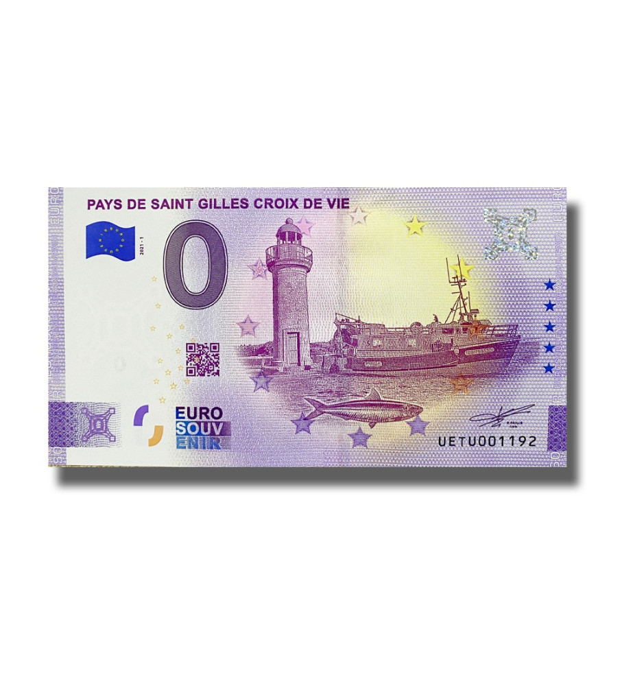 0 Euro Souvenir Banknote Pays De Saint Gilles Croix De Vie France UETU 2021-1