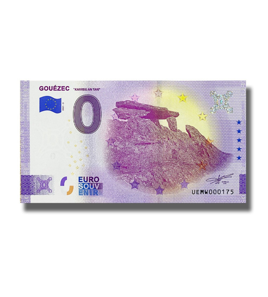 0 Euro Souvenir Banknote Gouezec Karregantan France UEMW 2021-3