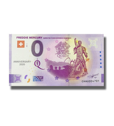 0 Euro Souvenir Banknote Freddie Mercury Switzerland CHAU 2021-3