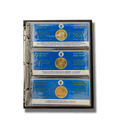 1984 Canada Papal Visit Medal Set of 15 Color Gold with Certificate of Authenticity