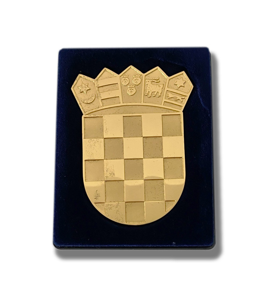 1993 Ireland Plaque Matte Gold color with checkered pattern