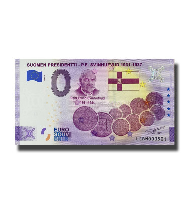 0 Euro Souvenir Banknote Suomen Presidentti PE Svinhufvud Finland LEBM 2021-3