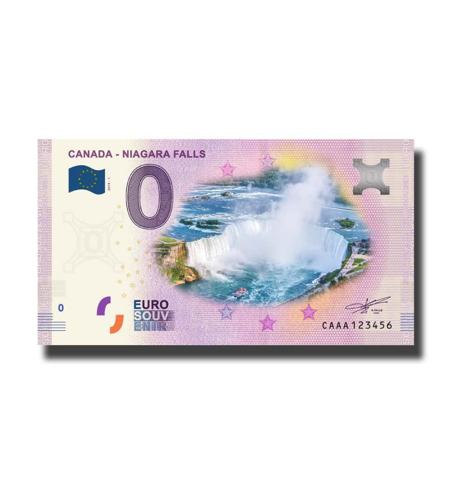 0 Euro Souvenir Banknote Niagara Falls Colour Canada CAAA 2019-1