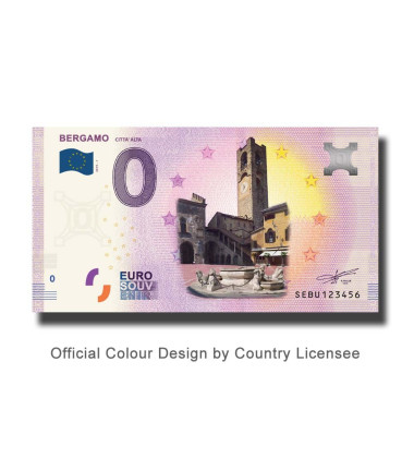 0 Euro Souvenir Banknote Bergamo Citta Alta Colour Italy SEBU 2019-1